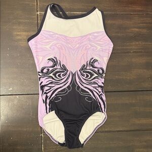 United All Around Light Purple, White and Black Gymnastics Leotard